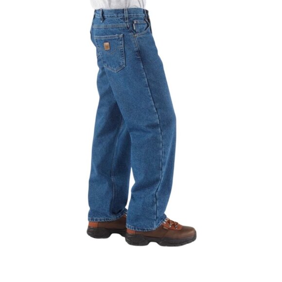 Carhartt NWT Mens Blue Denim Relaxed Fit Flannel Lined Jeans Size 50x32 - Picture 2 of 11